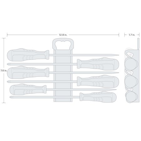 Tekton Long High-Torque Black Oxide Blade Screwdriver Set with Holder, 6-Piece (#1-#3, 3/16-5/16 in.) DRV41506